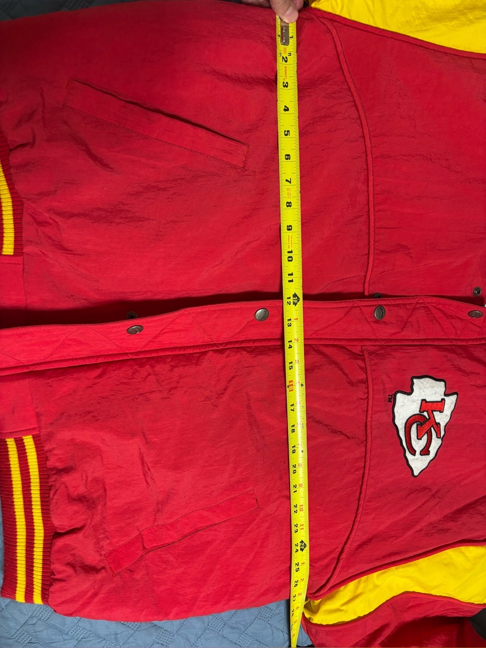 Kansas City Chiefs Red & Yellow Varsity Jacket - Picture 7 of 7